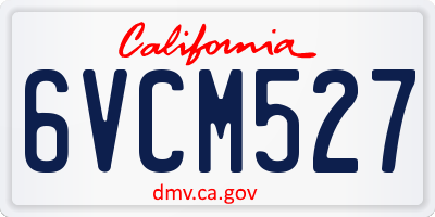 CA license plate 6VCM527