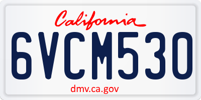 CA license plate 6VCM530