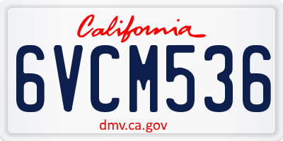 CA license plate 6VCM536