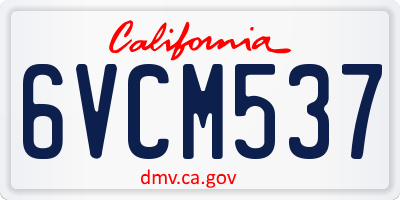 CA license plate 6VCM537