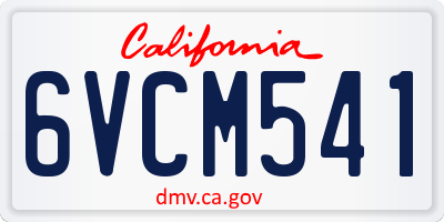 CA license plate 6VCM541