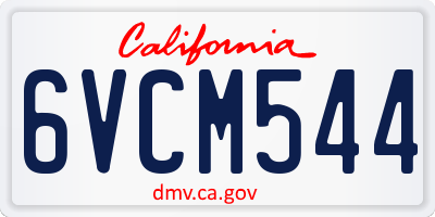CA license plate 6VCM544