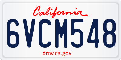 CA license plate 6VCM548