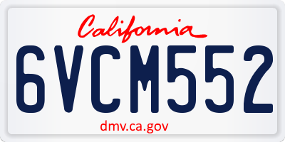 CA license plate 6VCM552