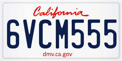 CA license plate 6VCM555