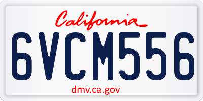CA license plate 6VCM556