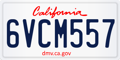 CA license plate 6VCM557