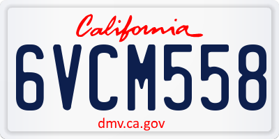 CA license plate 6VCM558