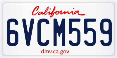 CA license plate 6VCM559