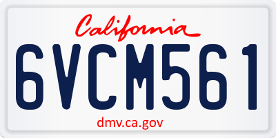 CA license plate 6VCM561