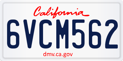 CA license plate 6VCM562