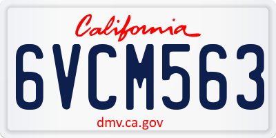 CA license plate 6VCM563