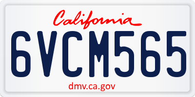 CA license plate 6VCM565
