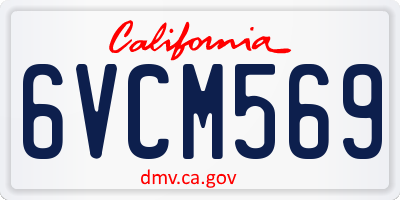 CA license plate 6VCM569