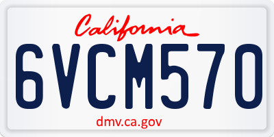CA license plate 6VCM570