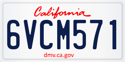 CA license plate 6VCM571