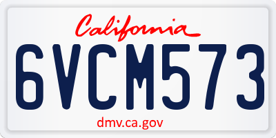 CA license plate 6VCM573
