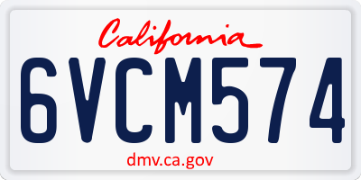 CA license plate 6VCM574