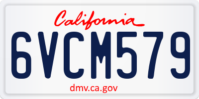 CA license plate 6VCM579