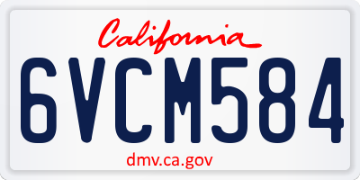 CA license plate 6VCM584