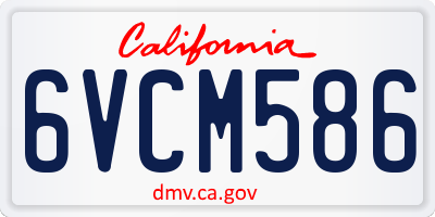 CA license plate 6VCM586