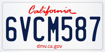CA license plate 6VCM587