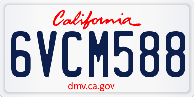 CA license plate 6VCM588