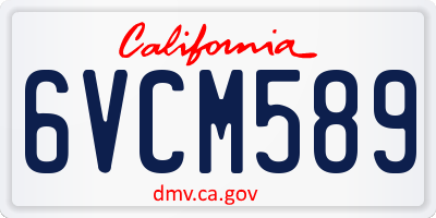 CA license plate 6VCM589