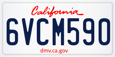 CA license plate 6VCM590