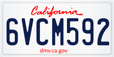 CA license plate 6VCM592