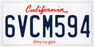 CA license plate 6VCM594