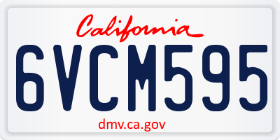 CA license plate 6VCM595