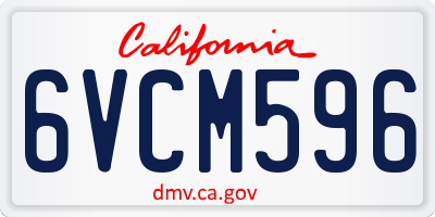 CA license plate 6VCM596