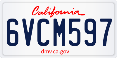 CA license plate 6VCM597