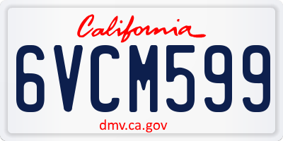 CA license plate 6VCM599