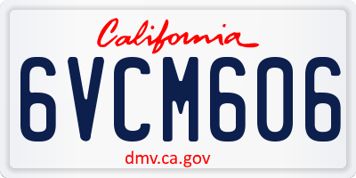 CA license plate 6VCM606