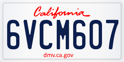 CA license plate 6VCM607