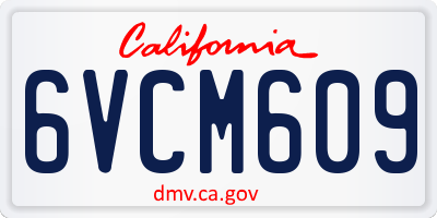 CA license plate 6VCM609