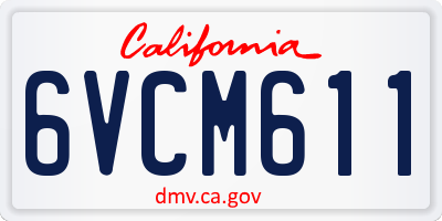 CA license plate 6VCM611