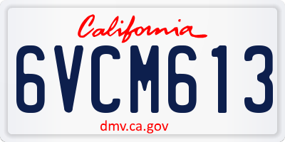 CA license plate 6VCM613
