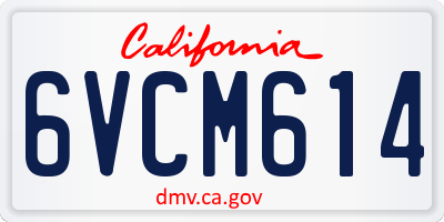 CA license plate 6VCM614