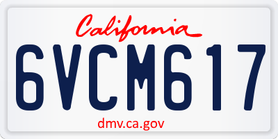 CA license plate 6VCM617