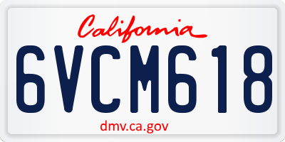 CA license plate 6VCM618