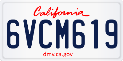 CA license plate 6VCM619