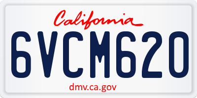 CA license plate 6VCM620