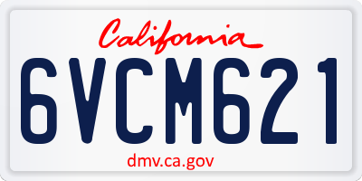 CA license plate 6VCM621
