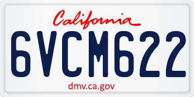 CA license plate 6VCM622