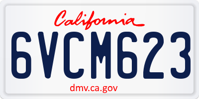 CA license plate 6VCM623