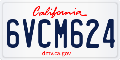 CA license plate 6VCM624