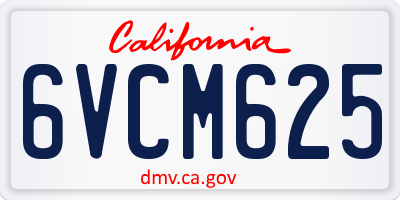 CA license plate 6VCM625